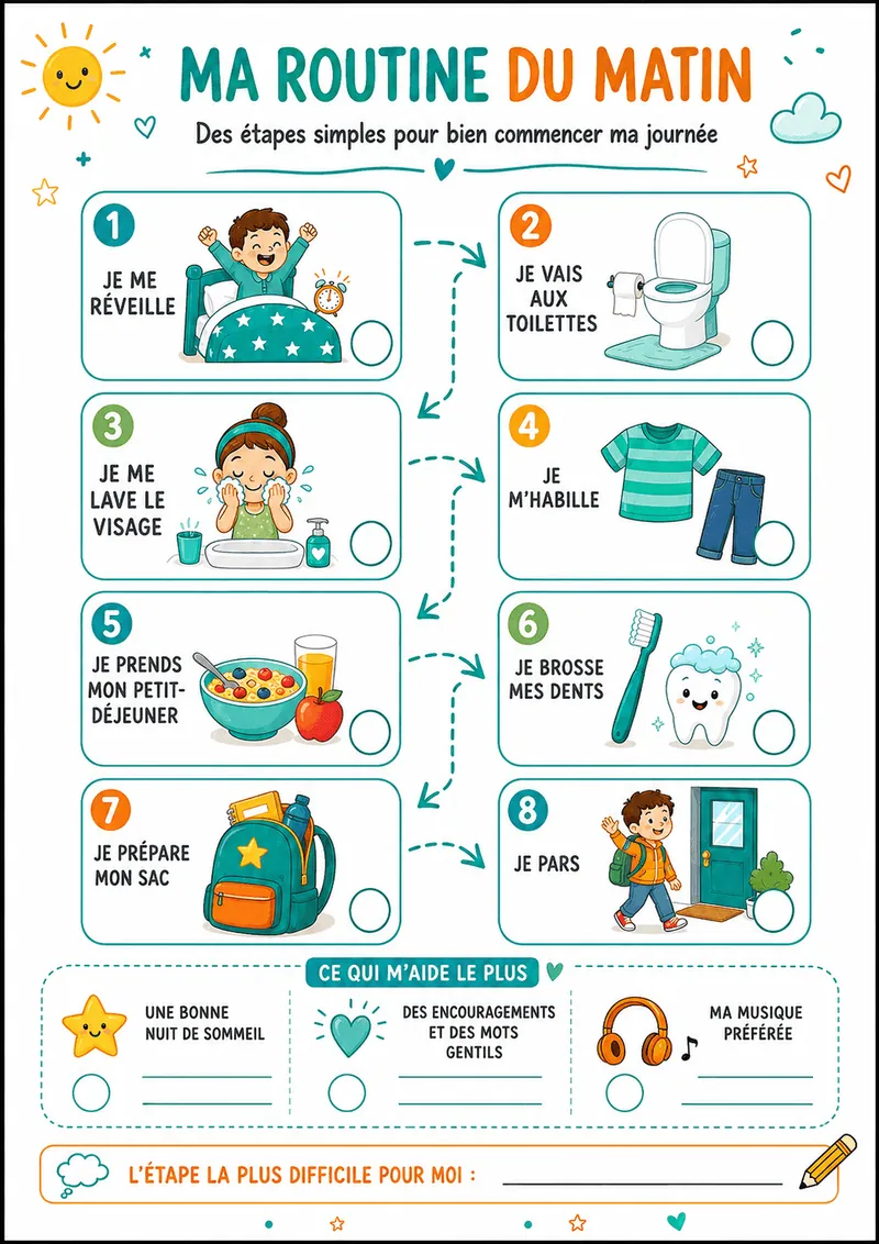 Fiche : Ma routine du matin